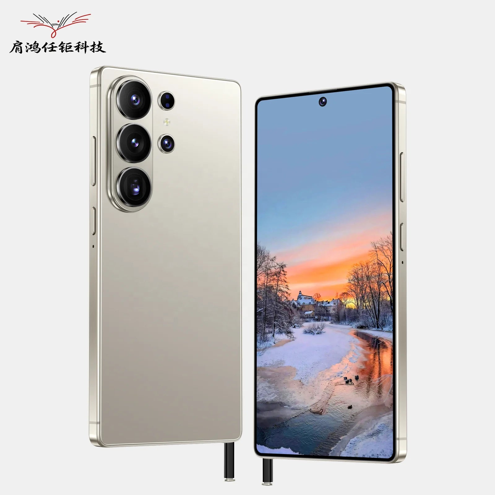 Tidesmit S26 Ultra 5G smartphone showing the 7.3 inch edge to edge display and slim design with built-in stylus
