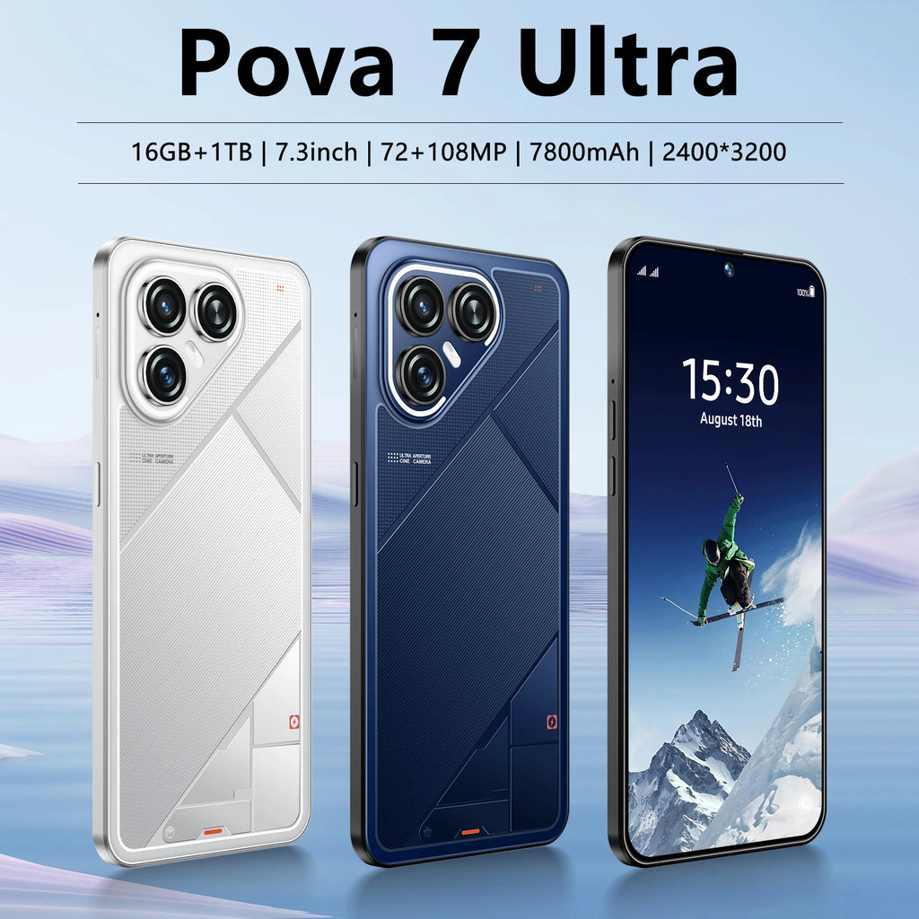Pova7 Ultra 5G Smartphone, 16GB RAM, 1TB Storage - Black Tidesmit
