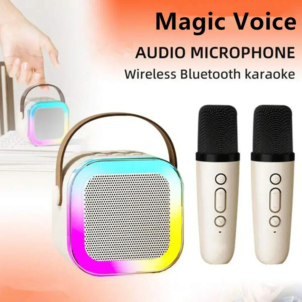 1 Mic K12 Karaoke Machine Bluetooth Speaker Wireless Microphones RGB LED Colorful Lights Ambient Lighting Singing Speaker My Store