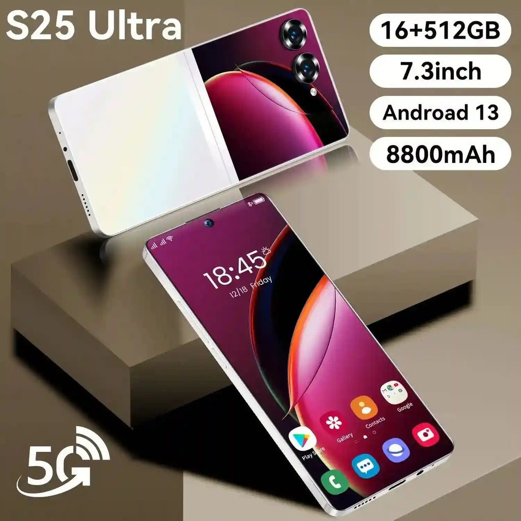 2025 New Design Fold S25 Ultra+ 5G Cell Mobile Phone 14+514GB Huge Memory Android 14 Hot Selling S Fold 24 Smart Phone Tidesmit