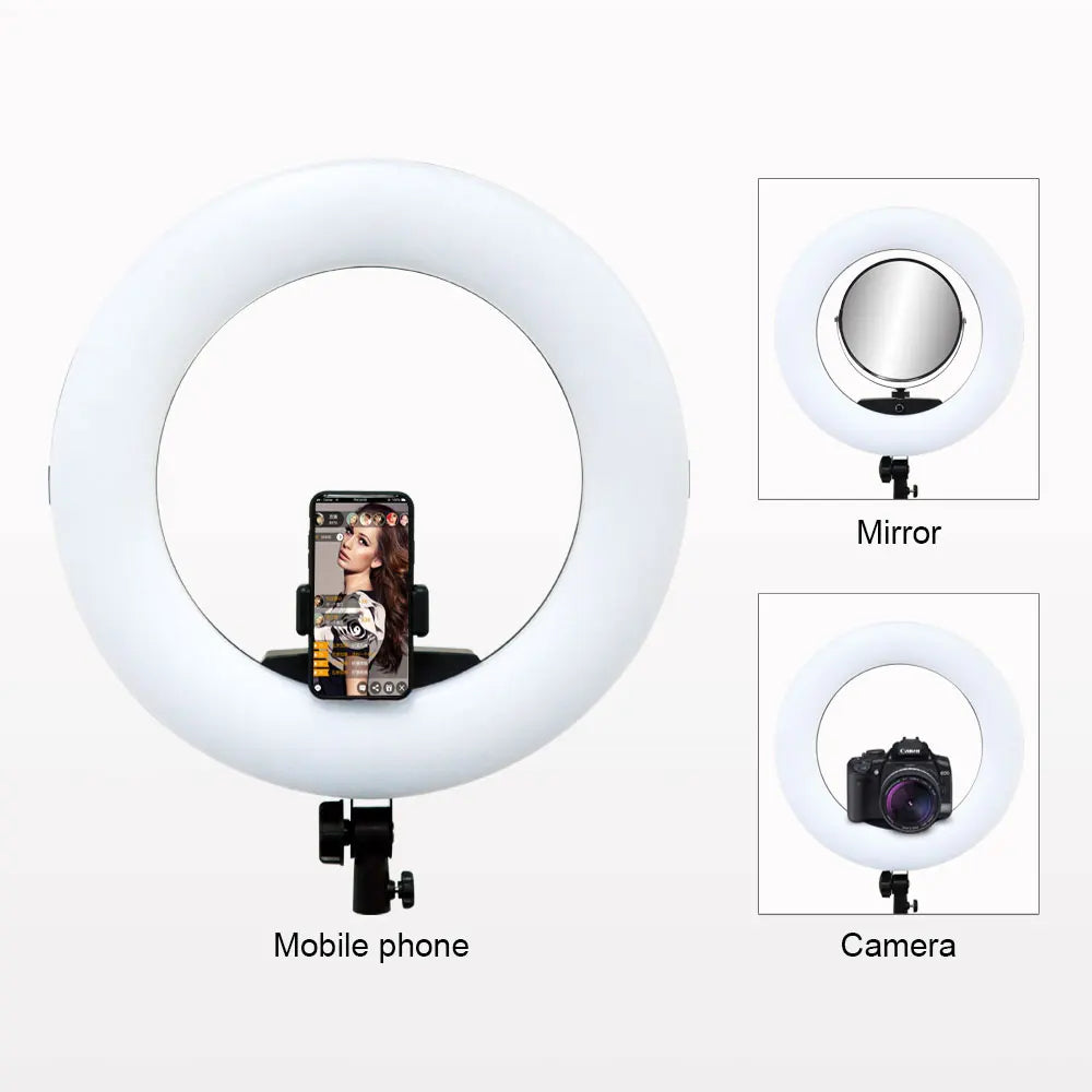 18-Inch LED Ring Light Kit - Adjustable Studio Content Creation Lighting Tidesmit