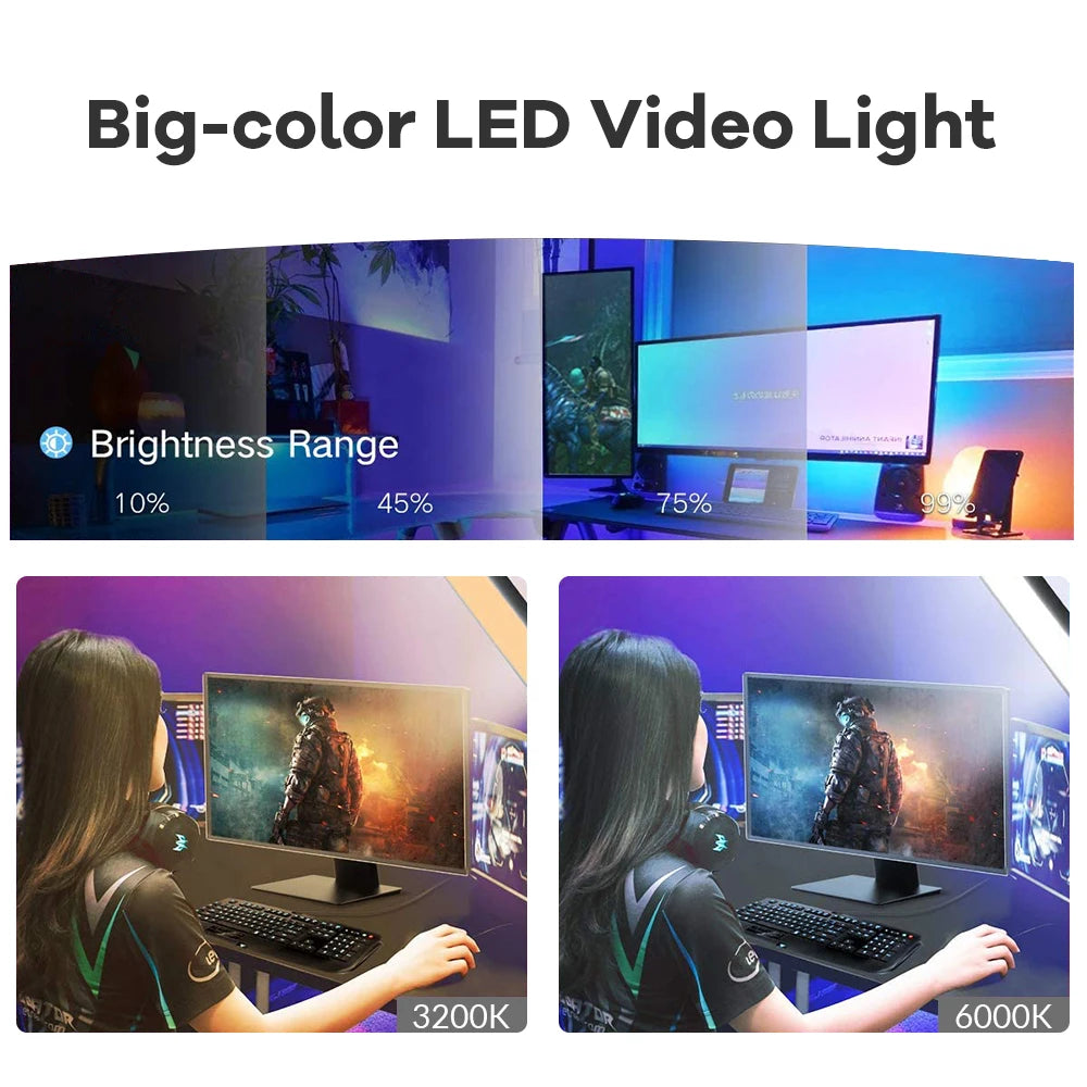 LED Video Light Panel for Content Creation - Adjustable Color Temp Tidesmit