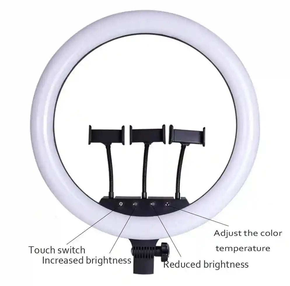 18 Inch LED Ring Light with Stand - Adjustable 45cm Studio Lighting Tidesmit