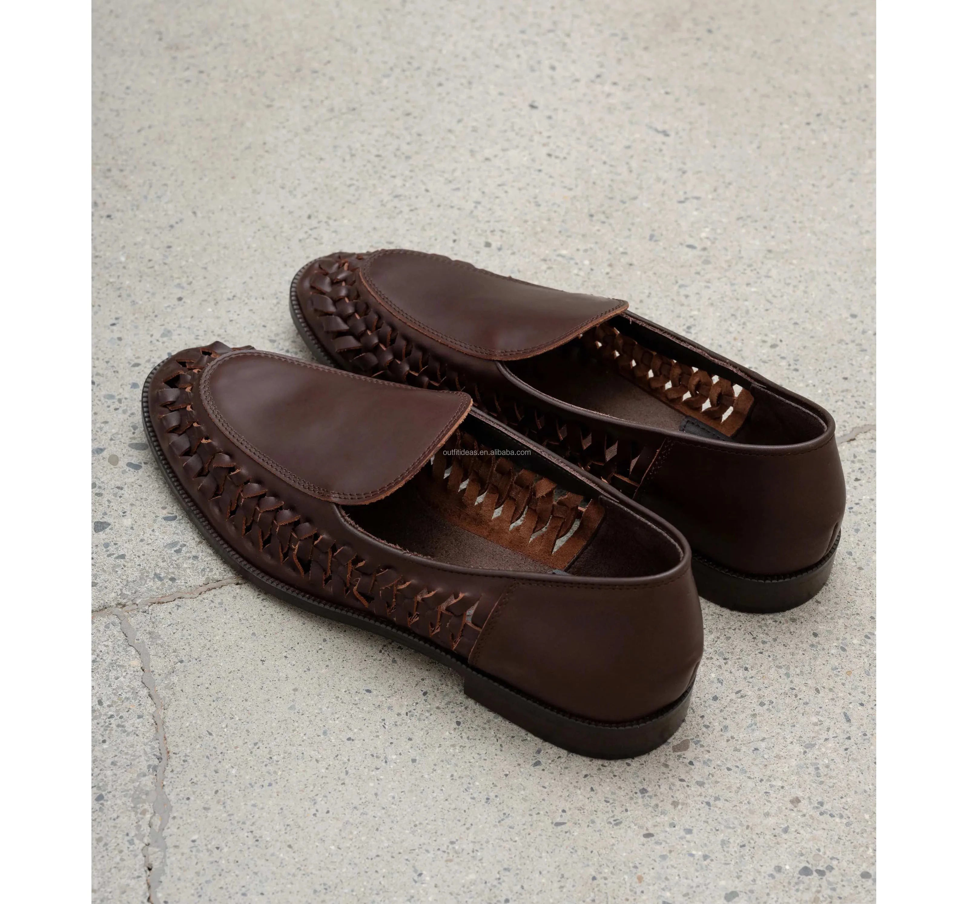 Premium Men Cow Suede Leather Loafers Unisex Dress Shoes Blake Stitch Slip-On Leather H S Libido Loafer Tobacco Whip Loafer