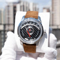 Racing Time Luxury Men Mechanical Wristwatch Sw200 Automatic Retrograde Design & Sapphire Luminous Carbon Fiber Dial Watches