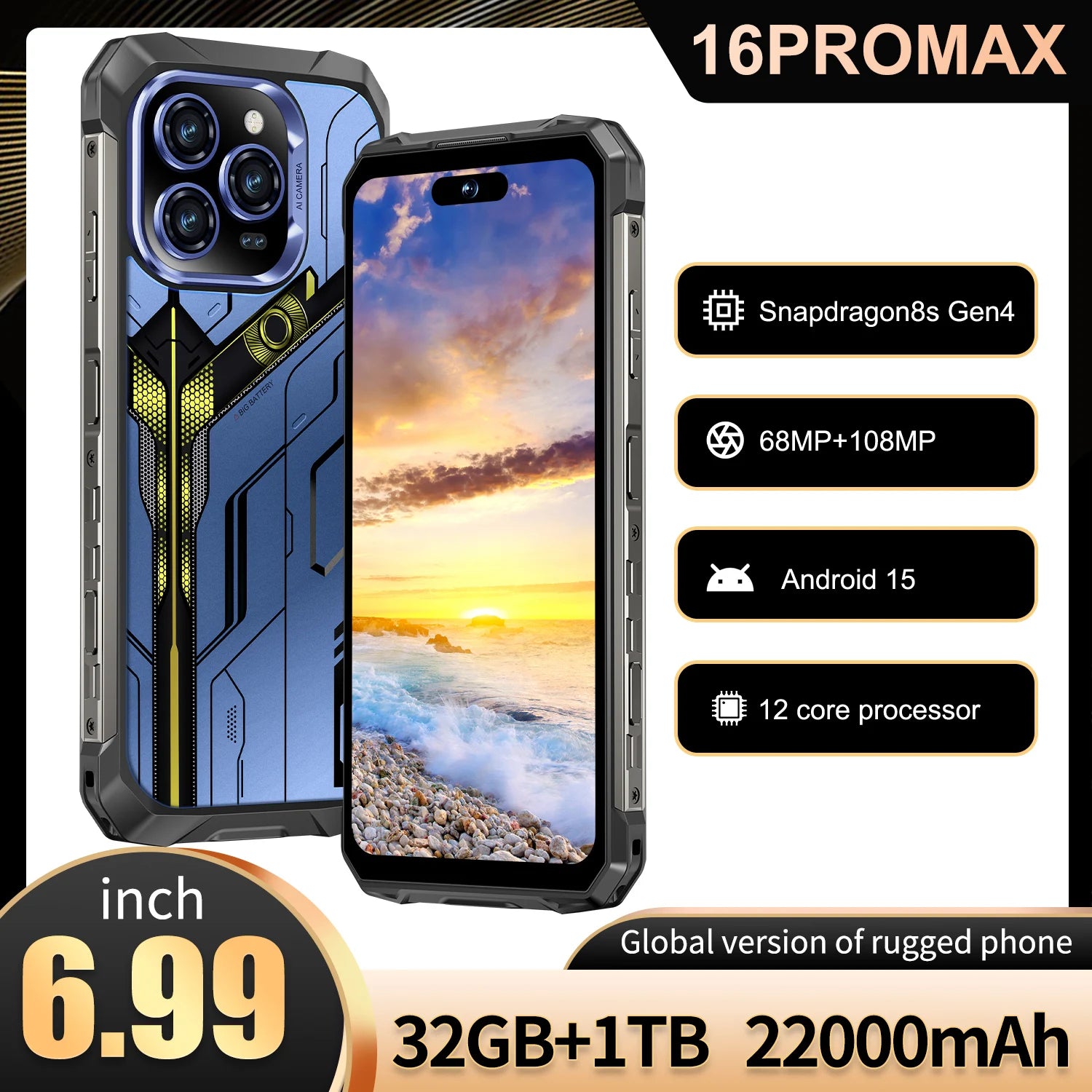 2025 Global OEM 5G LTE/CDMA New Smartphone 6.9-inch OLED Display Waterproof Phone108MP Camera Quick Charge 40W NFC Dual SIM