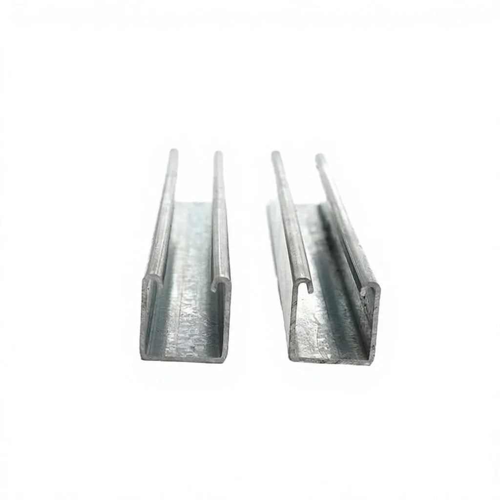 Water-activated PVC tape ends shown in close-up, silver metallic surface on white.