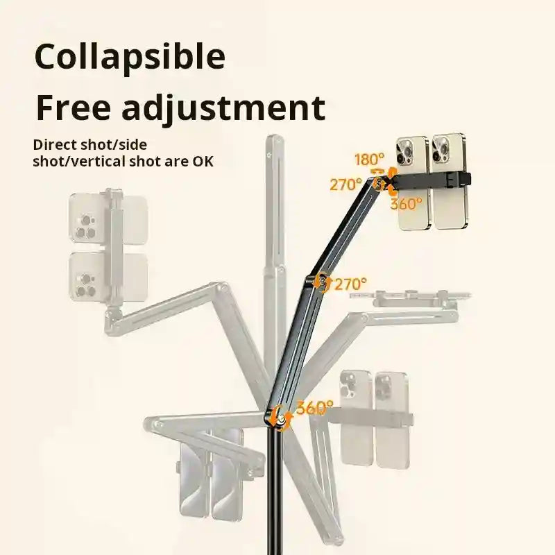 Adjustable Floor Phone Stand 360-Degree Rotating Metal Holder Tidesmit