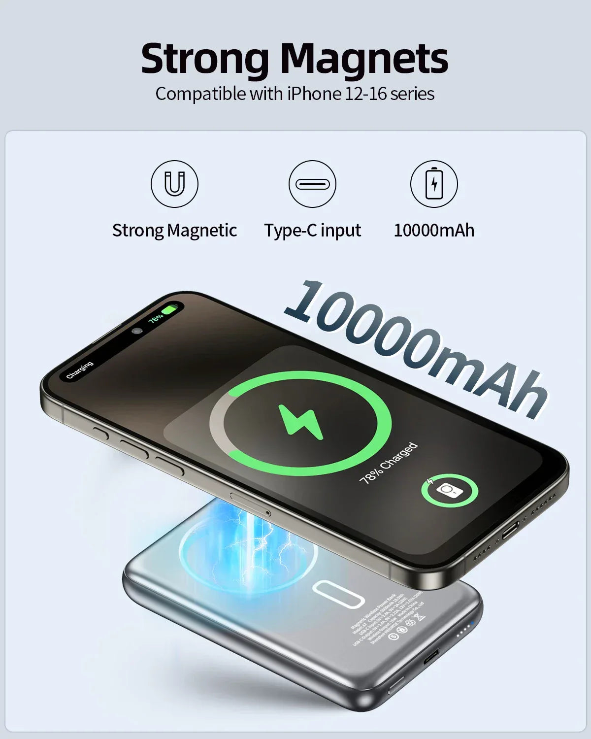 Magnetic Wireless Power Bank 10000mAh - Fast PD Charging for Mobile Devices Tidesmit