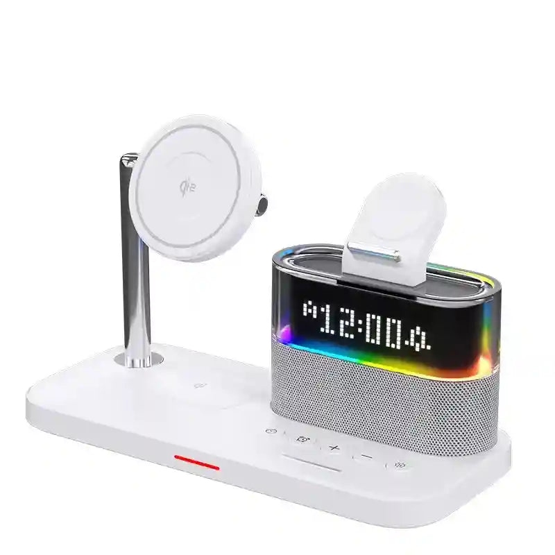 3-in-1 Wireless Charger Station - Qi Certified MagSafe Compatible White Tidesmit