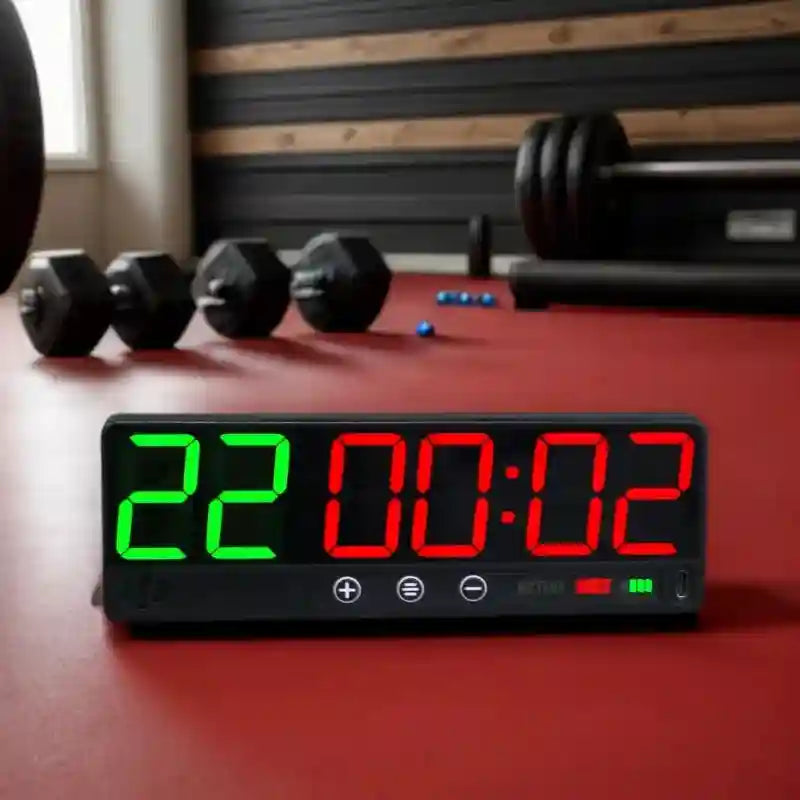 Gym Timer Clock - Rechargeable LED Countdown Timer for Home Fitness Tidesmit