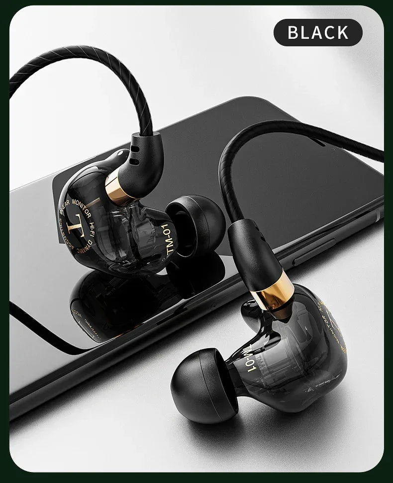 Tidesmit Wired Headphones with Dual Drivers and Bass Stereo - 1 Pair Tidesmit