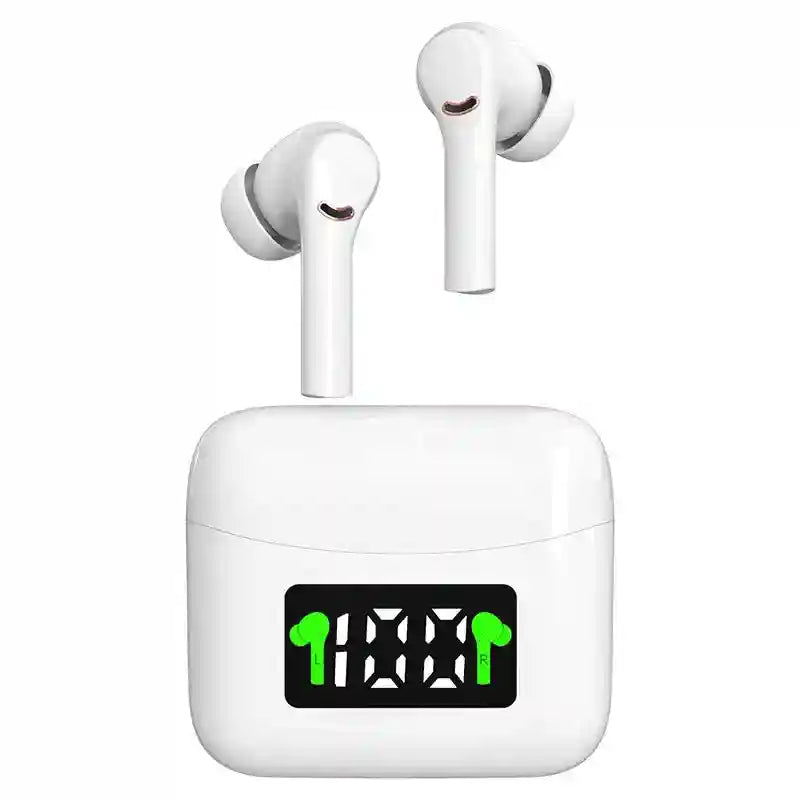 Wireless Bluetooth Earbuds, 6-Hour Battery, LED Display | Tidesmit White Tidesmit