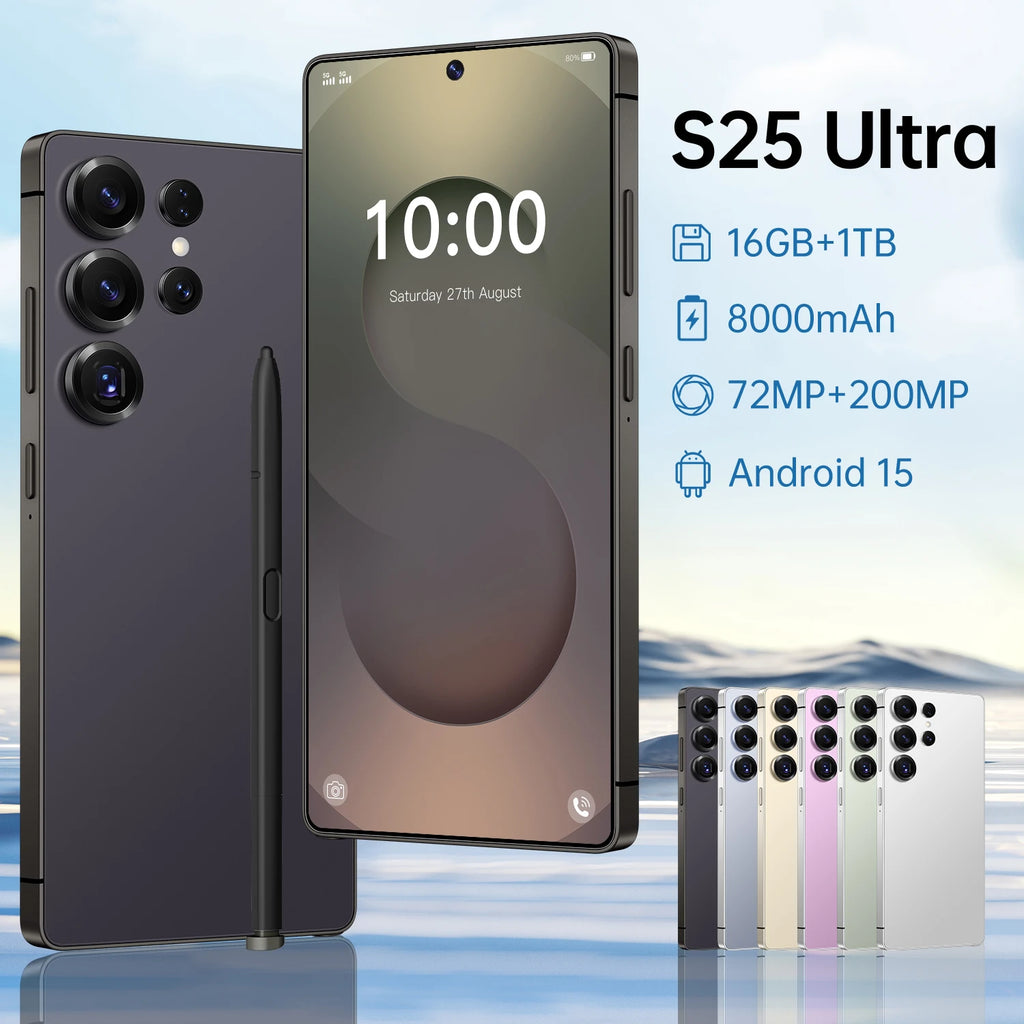 S25 Ultra 5G Smartphone 16GB RAM 1TB ROM - Reliable High-Capacity Performance Black 16g 1TB Tidesmit