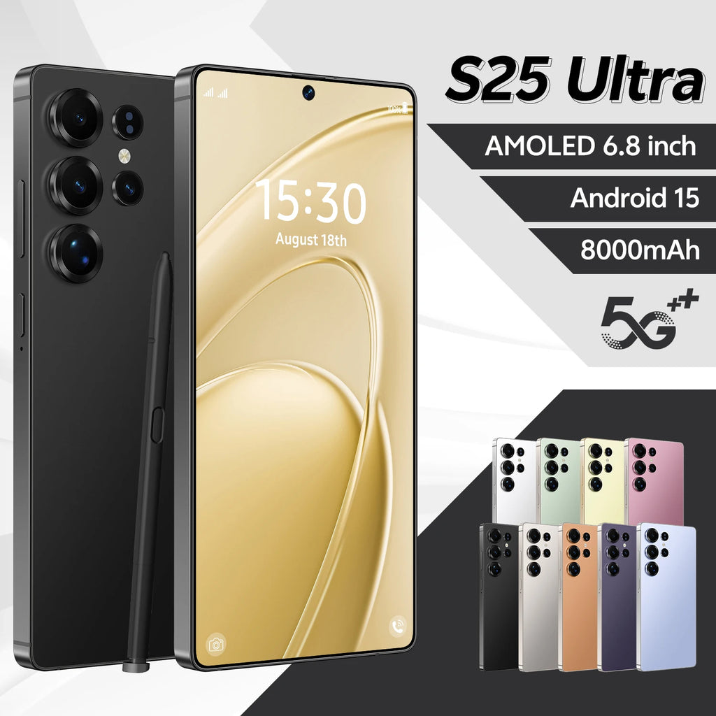 5G Smartphone 1TB 16GB RAM - Android 15 Dual SIM Gold Black 16g 1TB Tidesmit