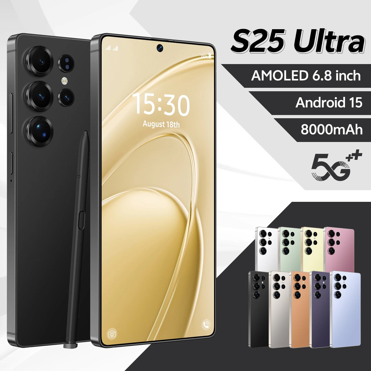 S25 Ultra 5G Smartphone, 16GB RAM, 1TB Storage, Android 15 - Tidesmit Black 16g 1TB Tidesmit