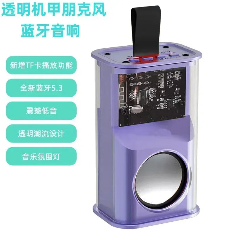 Mecha Portable Bluetooth Speaker with 360 Sound and RGB Light Purple My Store