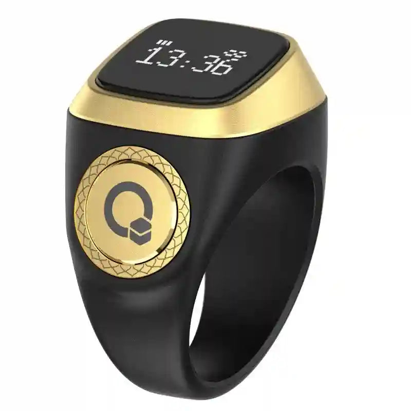 Smart Zikr Ring | Digital Tasbih & Health Monitor | Black | 18-22mm Tidesmit