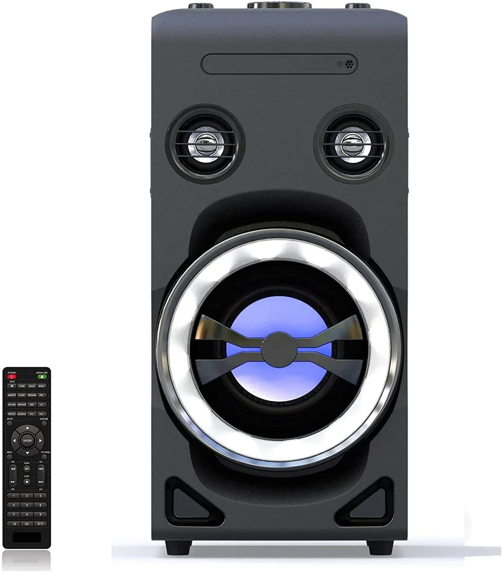 Wood Cabinet CD and Portable Bluetooth Speaker - Wireless Audio Black My Store