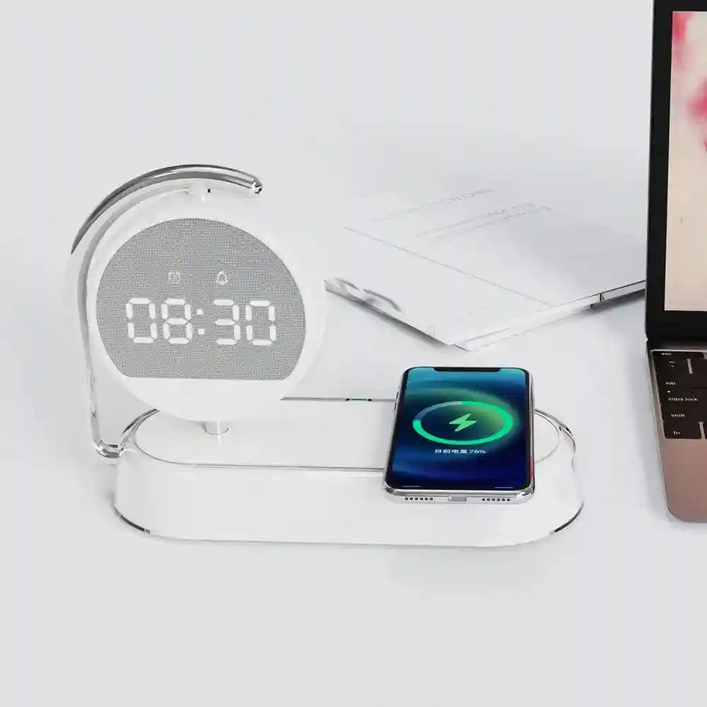 3-in-1 Wireless Charger Desk Lamp - Qi Certified Fast Charging White Tidesmit