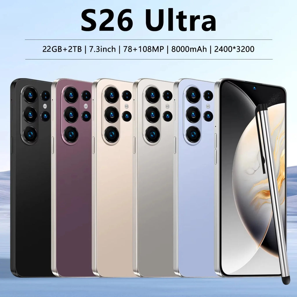 S26 Ultra 5G Smartphone, 22GB RAM, 2TB Storage - Black Tidesmit