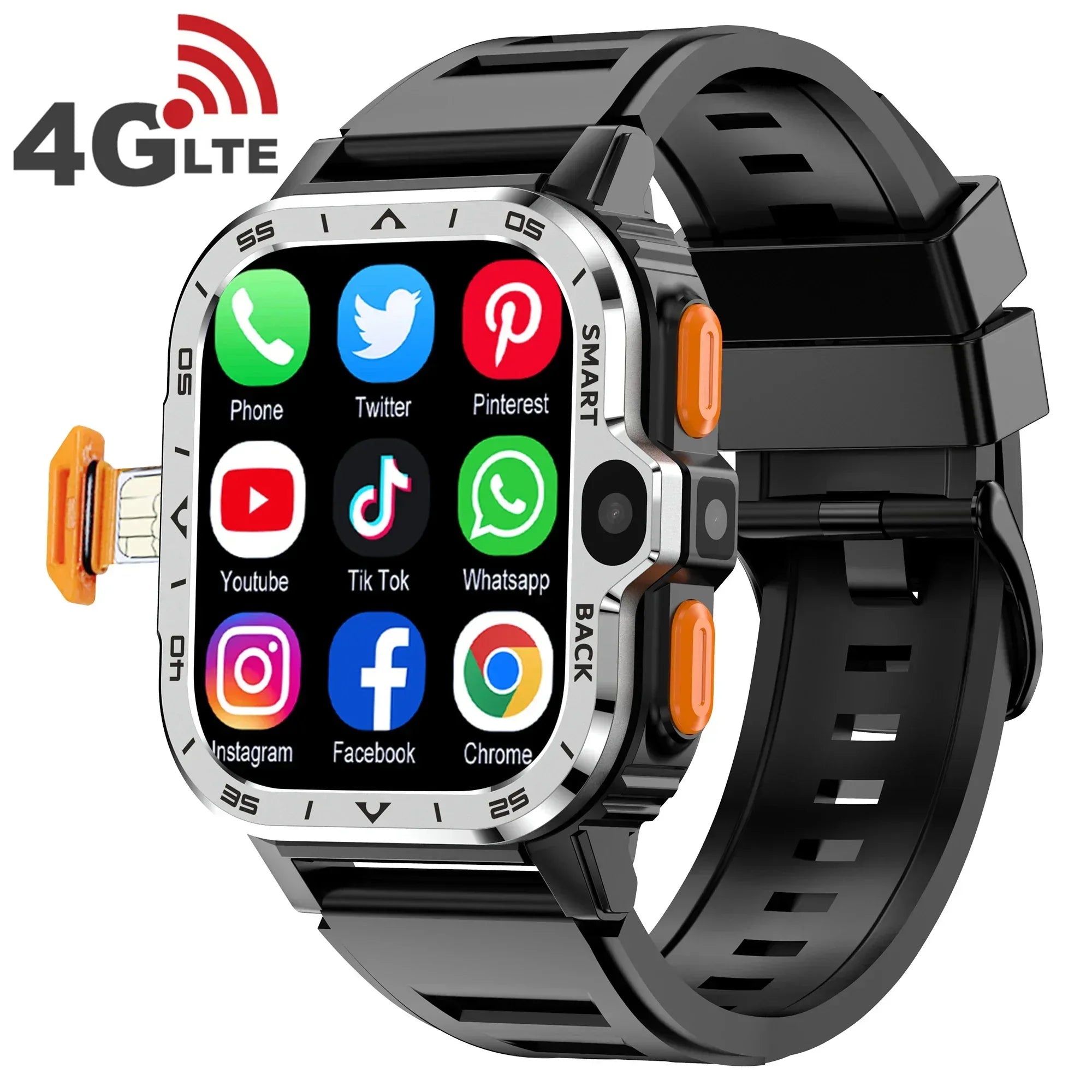 4G Android Smartwatch with Dual Camera, GPS, and Fitness Tracker - Silver My Store