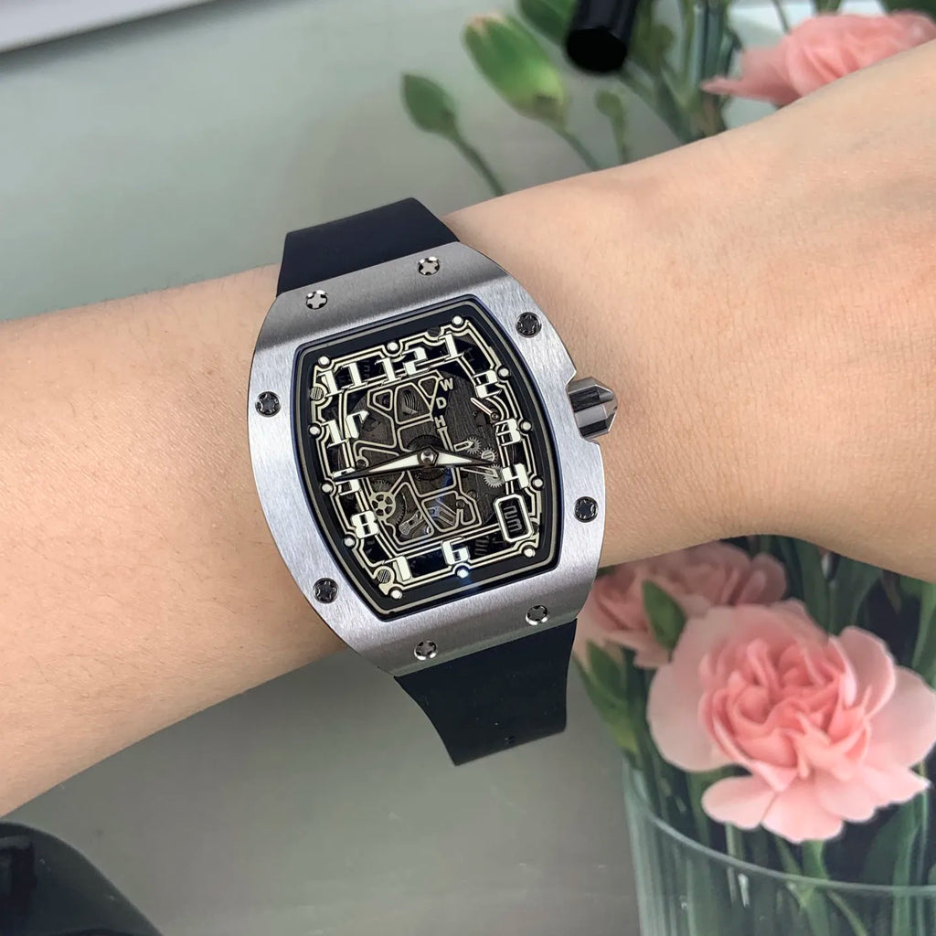 V3 Latest Ultra-Thin Luxury Tonneau-Shaped Mechanical Watch High Quality Men's Automatic Watch