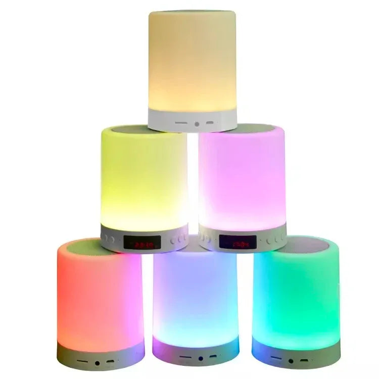 Portable Bluetooth Speaker with Touch Lights - White Waterproof Audio My Store