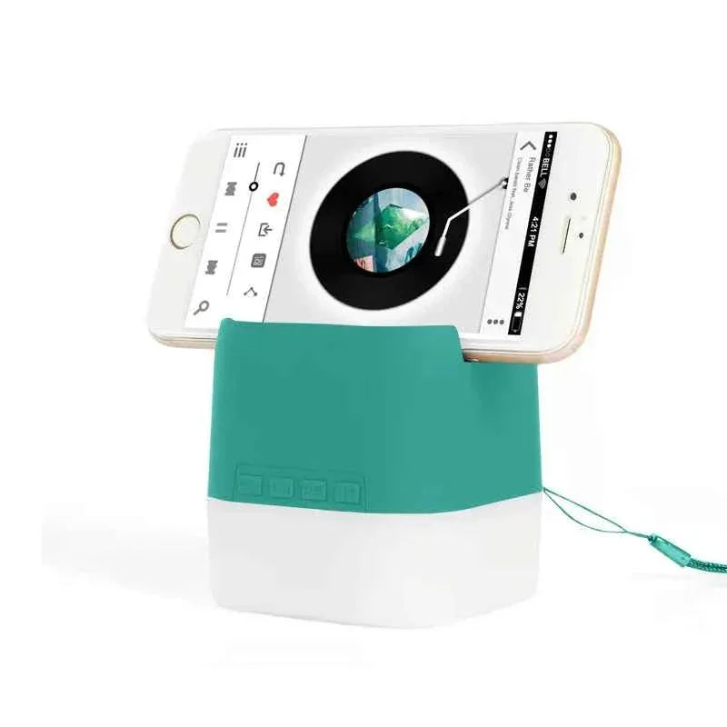Portable Bluetooth Speaker with Phone Stand - Lake Blue & Black My Store