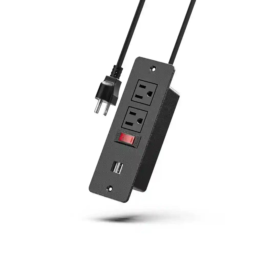 Recessed Power Strip for Desk – Dual USB-C Fast Charging & EU Socket Tidesmit
