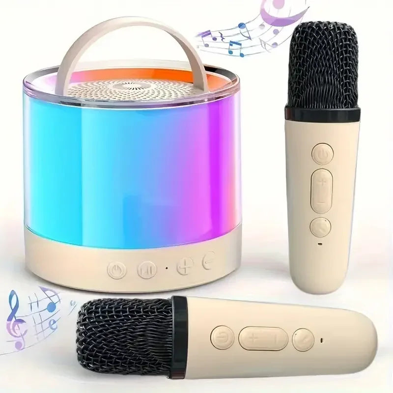 Mini Wireless Karaoke Speaker with Dual Microphones - Portable Bluetooth White with 2 Mic My Store