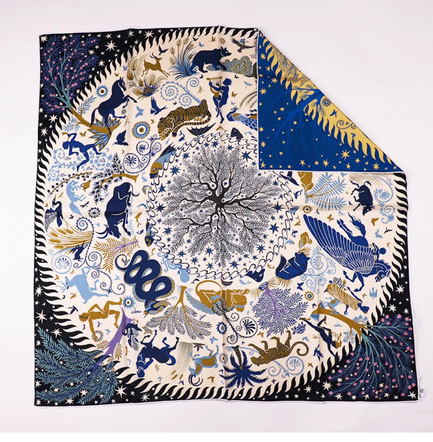 Luxurious 90*90cm Square Myth Collection Digital Printed Silk Scarf Gift Specially Designed for Elegant Individuals