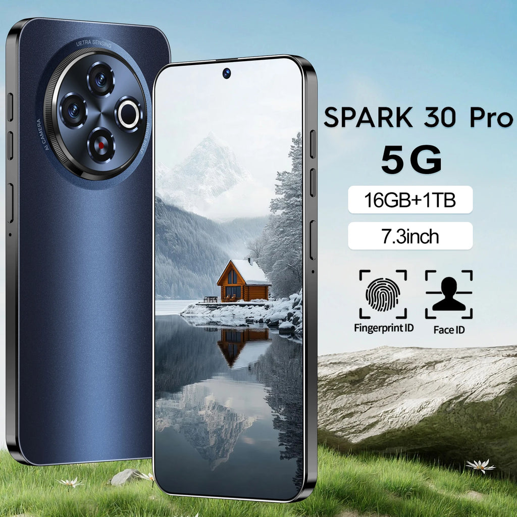 2026 Best Spark 30 5G Smart Android Phone 16+1TB 7.3" 8000mAh Long Standby Unlocked Dual SIM