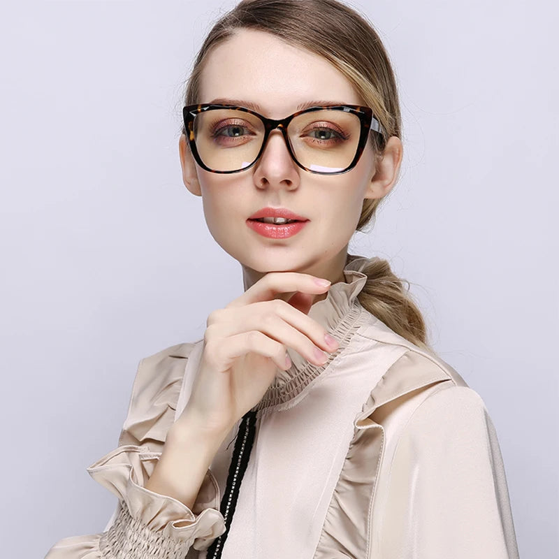 Monture Lunettes Chic Floral Cateye Women High Quality Eyewear Luxury Blue Light Filter Plastic 2023 Optical Frames Eyeglasses