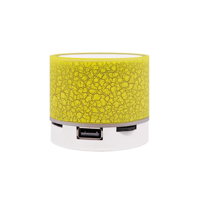Portable Bluetooth Speaker with RGB LED Lamp - Wireless Audio for Home Yellow plastic My Store