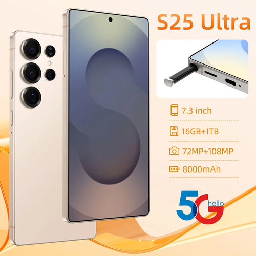 Side view of Tidesmit S25 Ultra 5G showing sleek premium design and advanced 108MP camera lens system