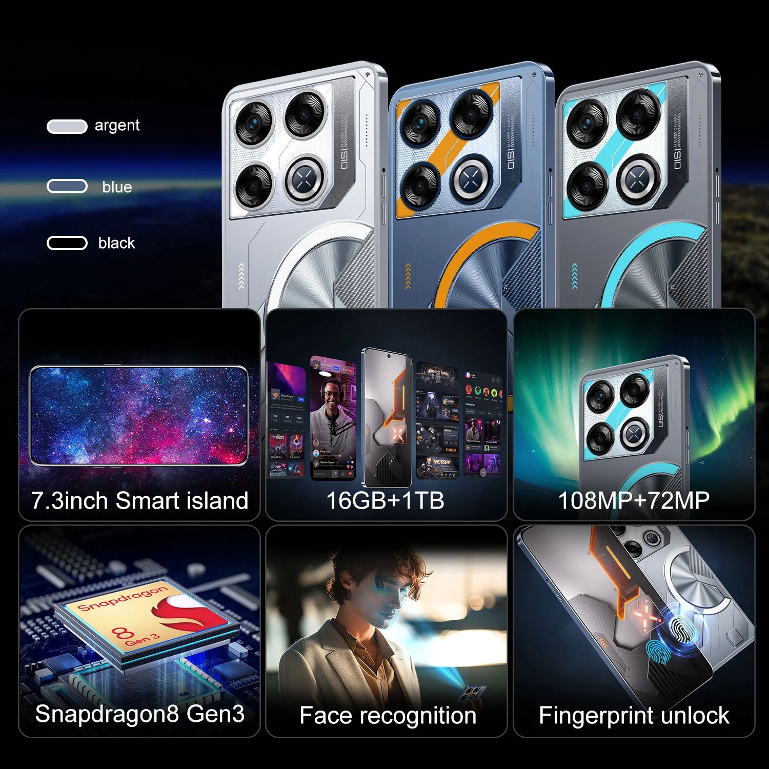 Slim Profile in 2025 7.3-inch Gt20 Pro Smartphone 4g 5g Smartphone 16GB +1 Tb 48mp +108mp Dual Sim Dual Standby Smartphone