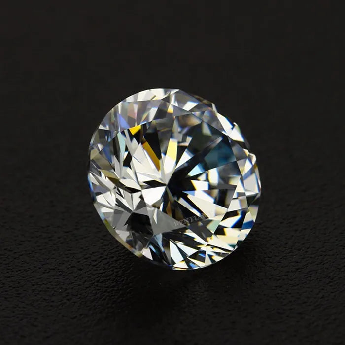 Round lab-grown diamond with bright, faceted sparkle