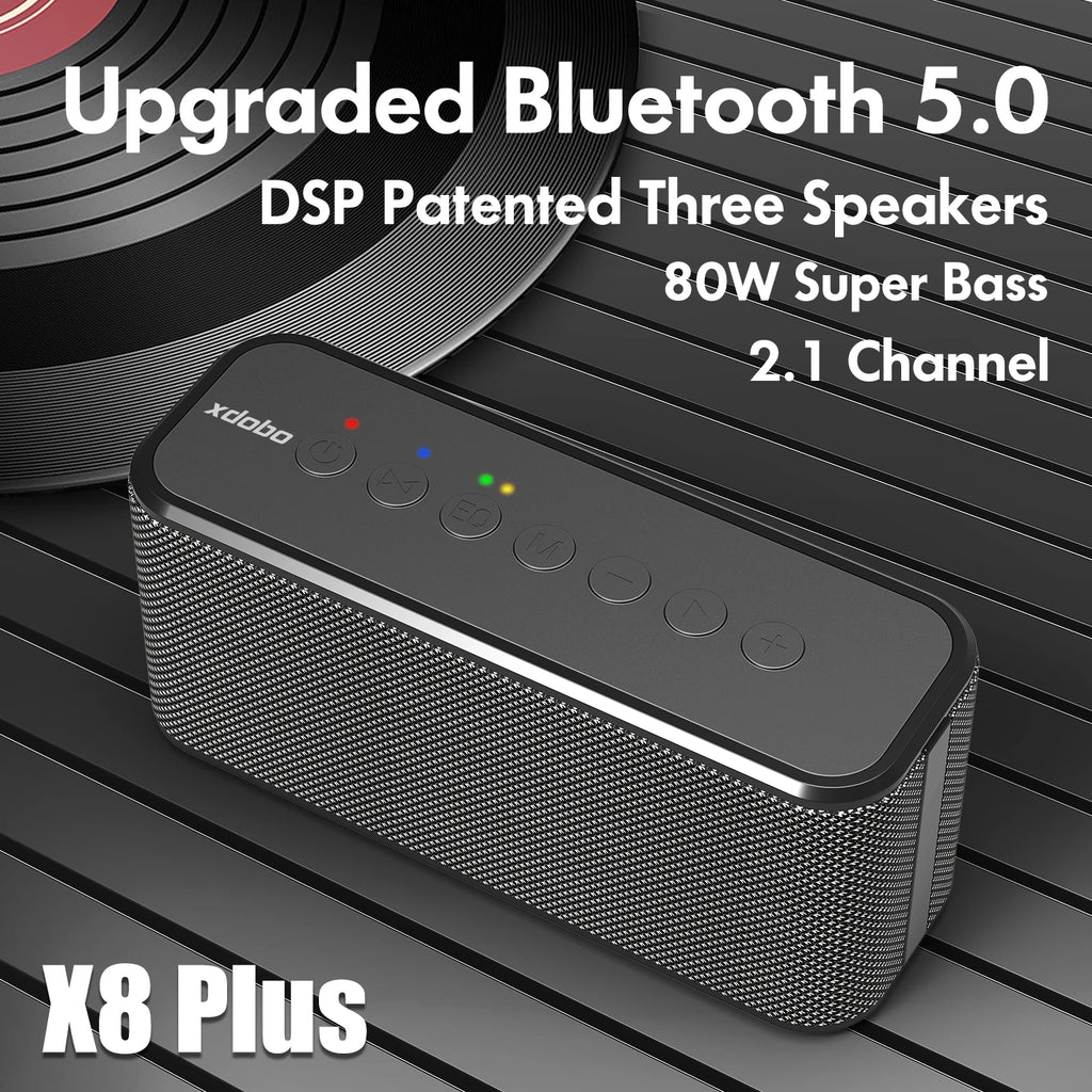 XDOBO X8 Plus Bluetooth Speaker 80W Powerful Bass Wireless Subwoofer 10400mAh Power Bank Function USB/TF/AUX Music Play Camping
