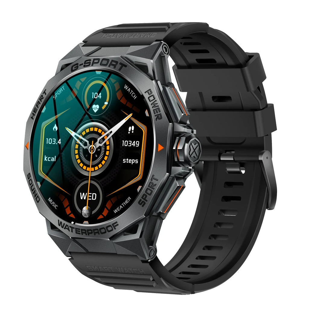 Smartwatch 1.43-Inch AMOLED Fitness Tracker - Black/Orange My Store