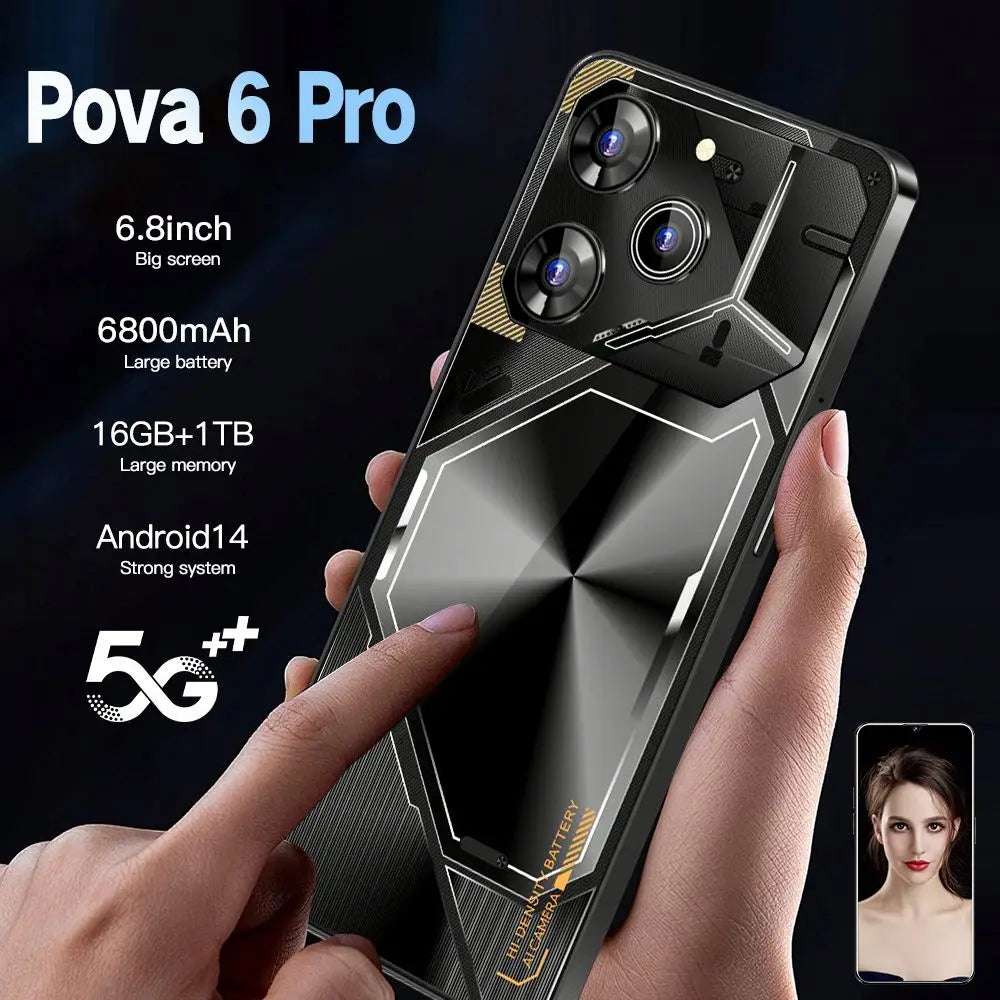 Android 14 5G Smartphone 1TB 16GB RAM 6.8 Inch AMOLED Display Tidesmit