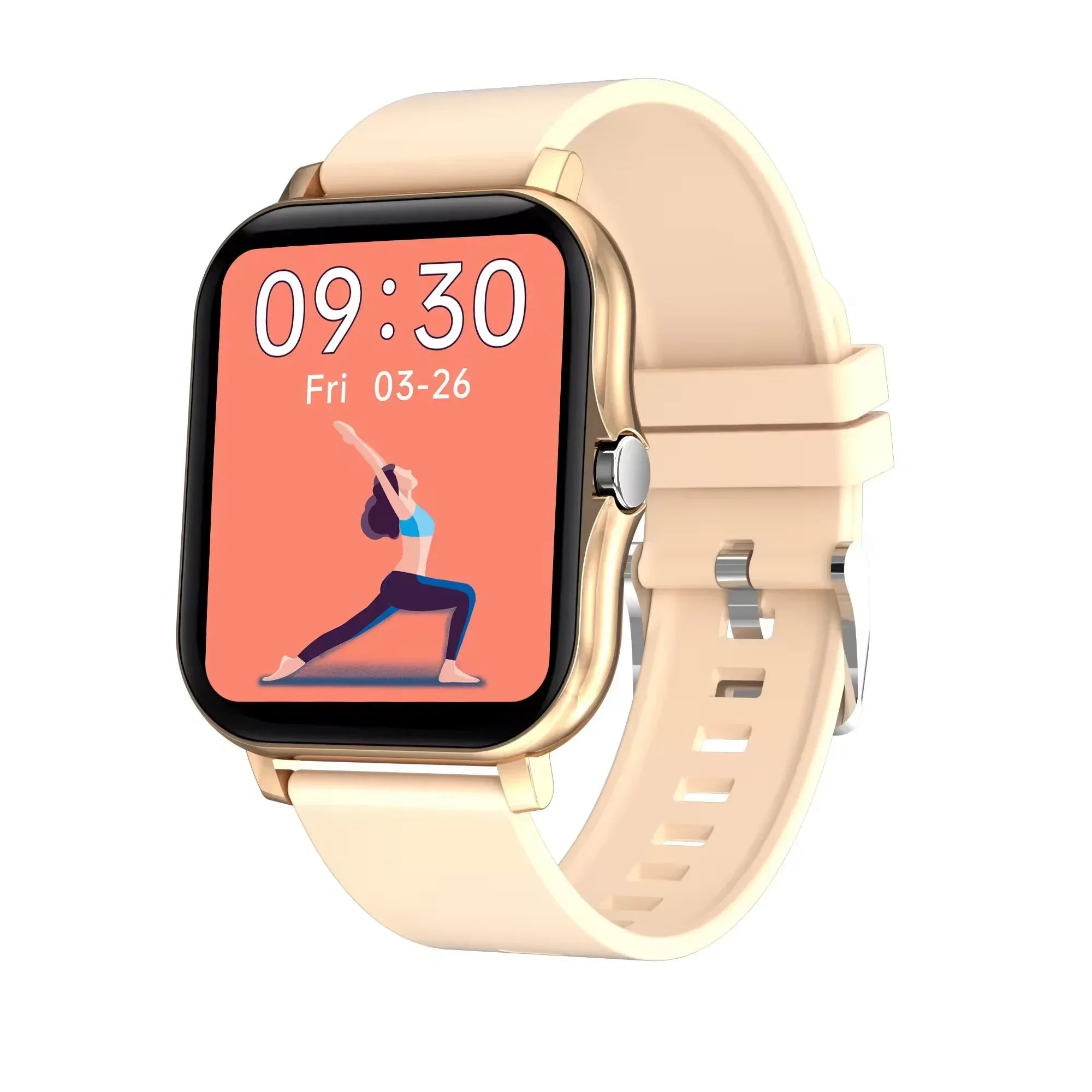 Smartwatch with Bluetooth Calling and Fitness Tracker - Silicone/Metal Khaki+Silicone watch band My Store