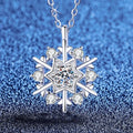 Christmas Platinum PT950 18K Gold Moissanite Rotating Snowflake Drifting Temperament Necklace Simple Luxurious Pendant GRS