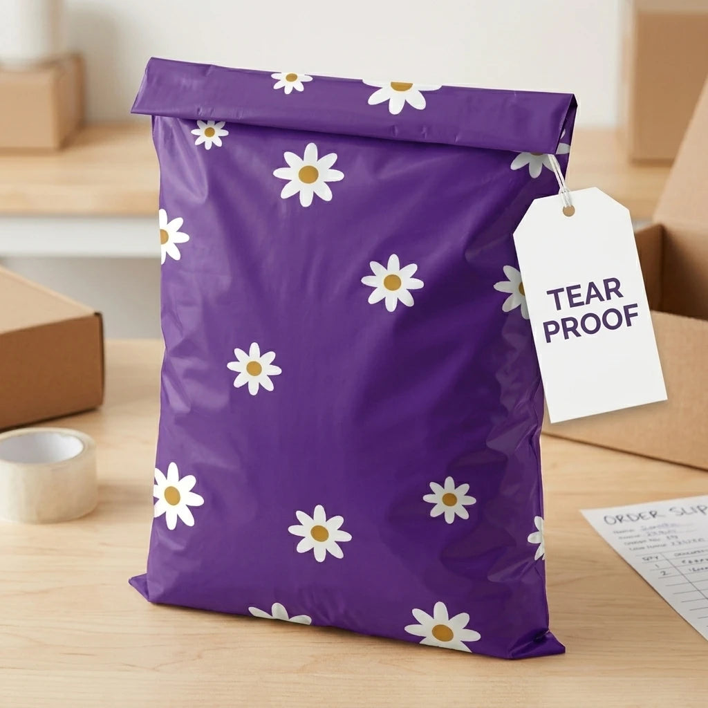 Explosion Proof Poly 3mil Thick Shipping Bags for Clothing Cute Mailing Envelopes Daisy Printed Poly Mailers Bulk Packaging