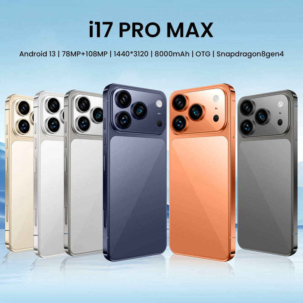 Low Price 17 Pro Max 5G Global Orange 1Tb Storage 7.3inch Screen 8000mAh Big Battery Smartphone with 108mp Rear Camera
