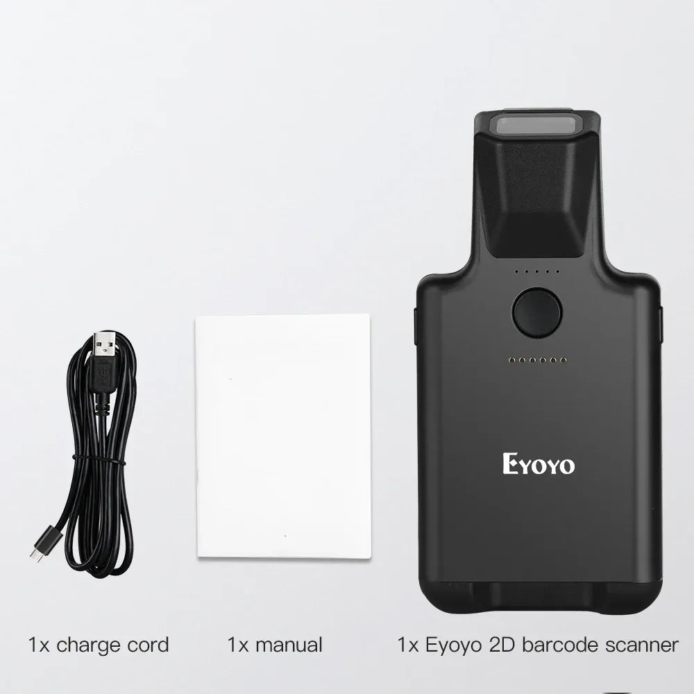 Eyoyo 2D Back Clip Bluetooth Barcode Scanner Portable Barcode Reader Data Matrix 1D 2D QR Bar Code Scanner Android IOS System