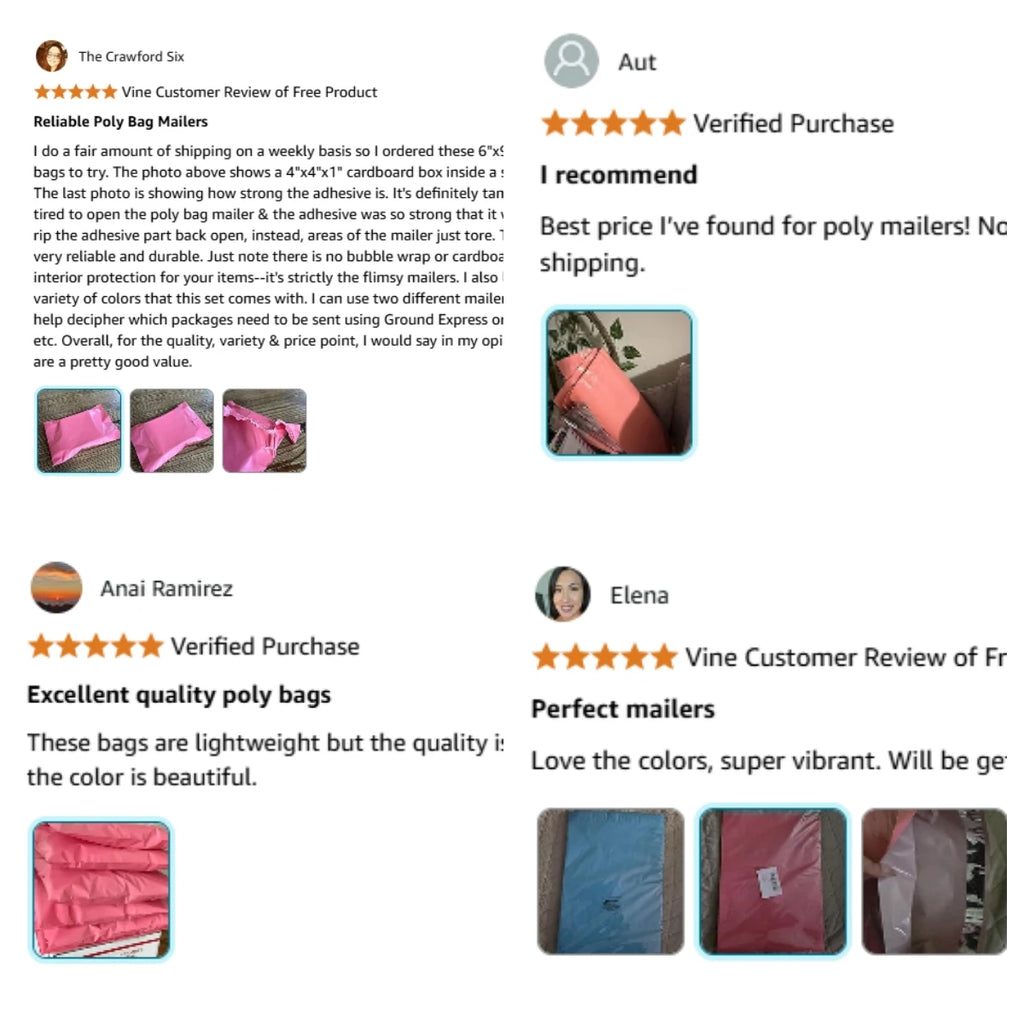 10x13 Inch Pink Biodegradable Poly Shipping Bags 100 Pcs Self-Sealing Waterproof Courier 2-Day 5-Day Delivery for Apparel