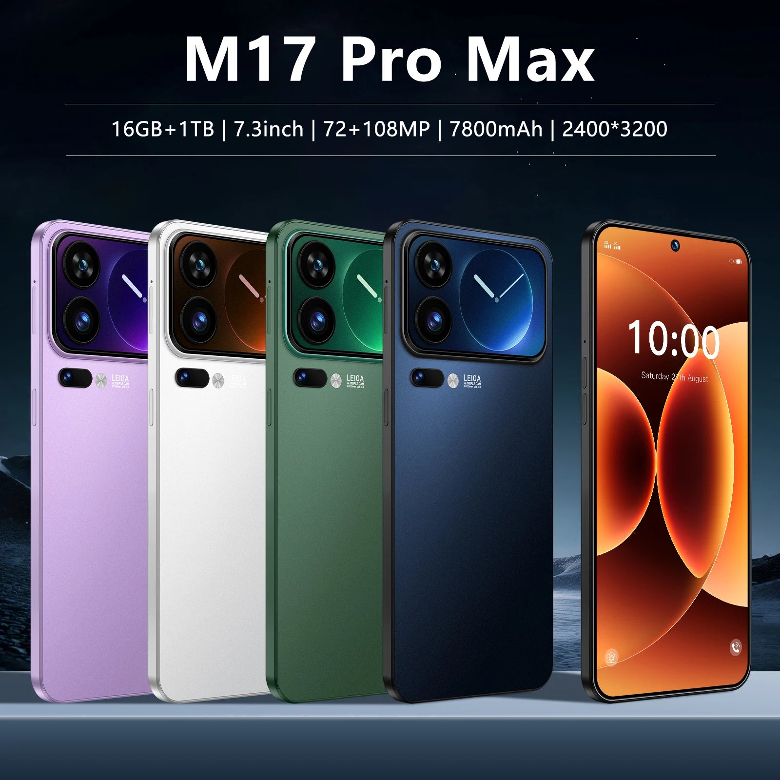 Android 15 5G Smartphone 7.3-inch 1TB 16GB RAM Unlocked Mobile Tidesmit