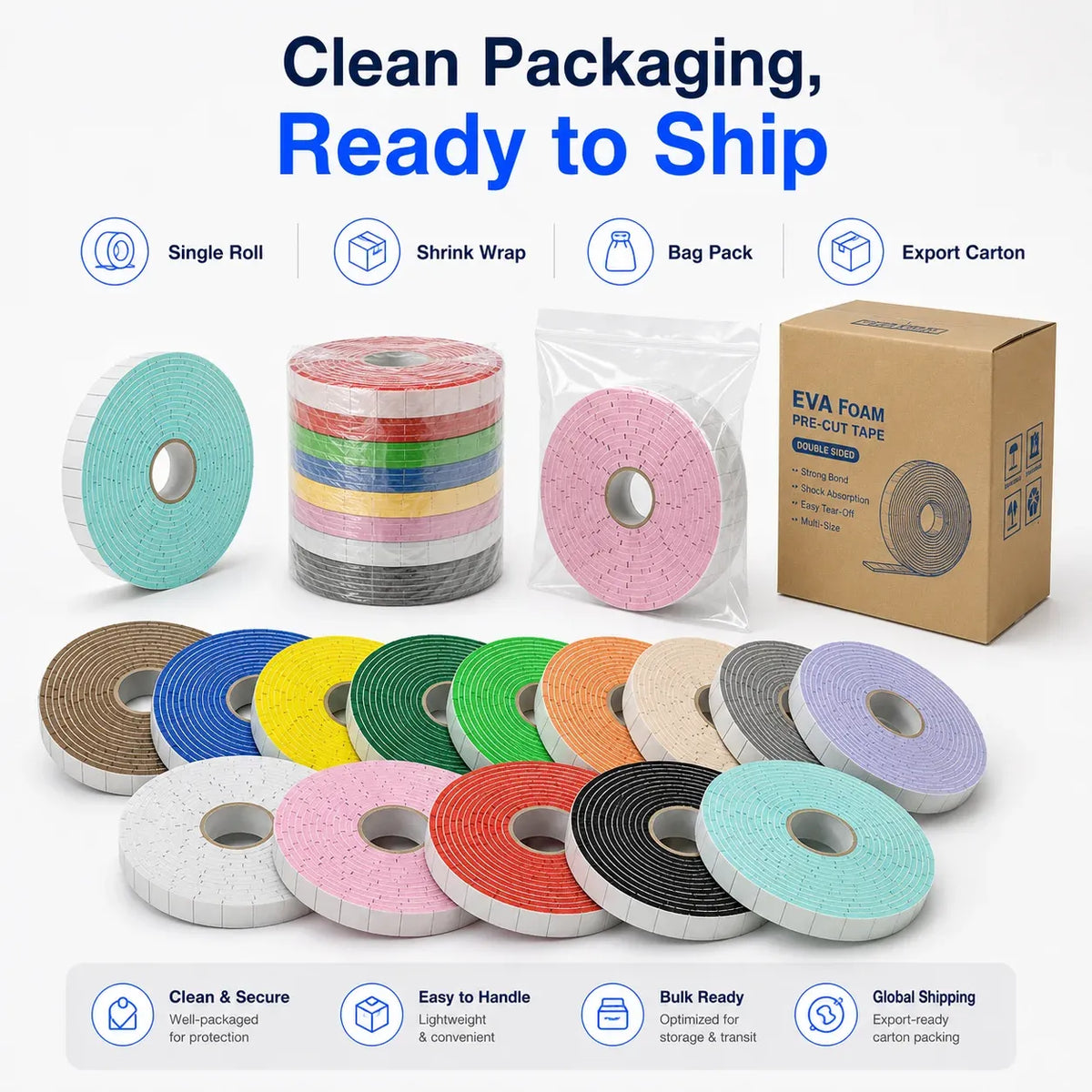 Custom Double Sided EVA Foam Tape 3mm Thick Adhesive Foam Tape for DIY Craft and Mounting