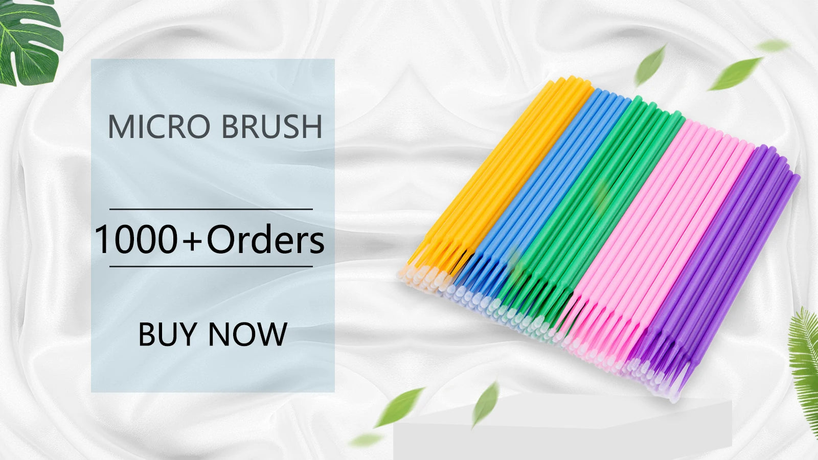 Colorful disposable micro brushes for lash extension and lip makeup, featuring precise lint-free applicator tips.